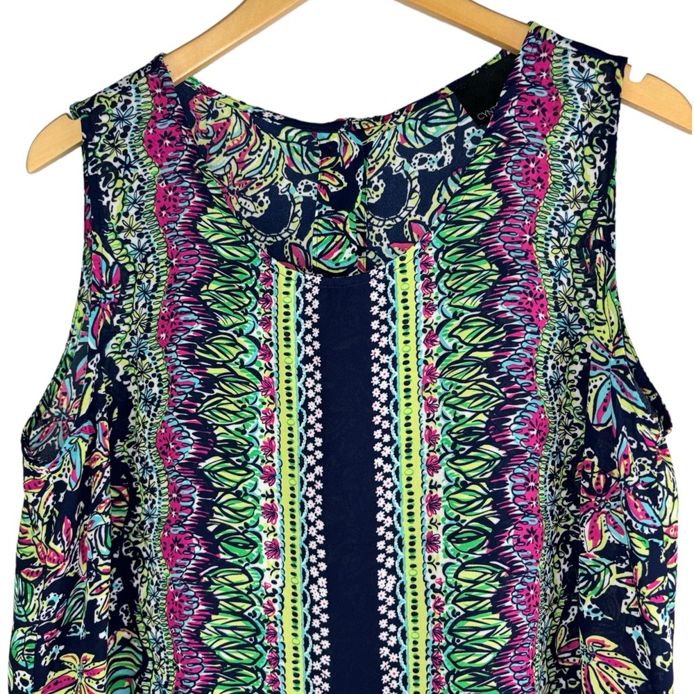 Like New Cynthia Rowley Sleeveless Floral Top XL - Picture 7 of 14